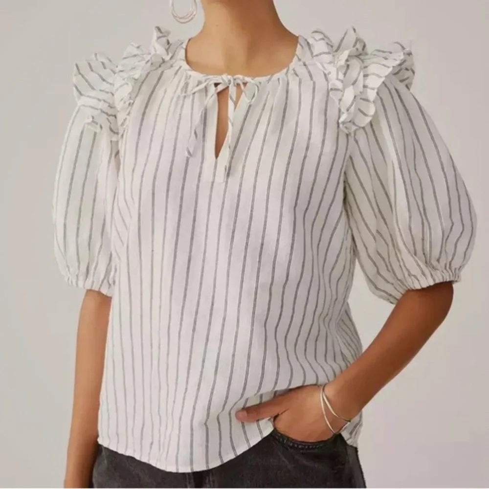 Anthropologie‎ Caballero Cloe Peasant Puff Sleeve Blouse
